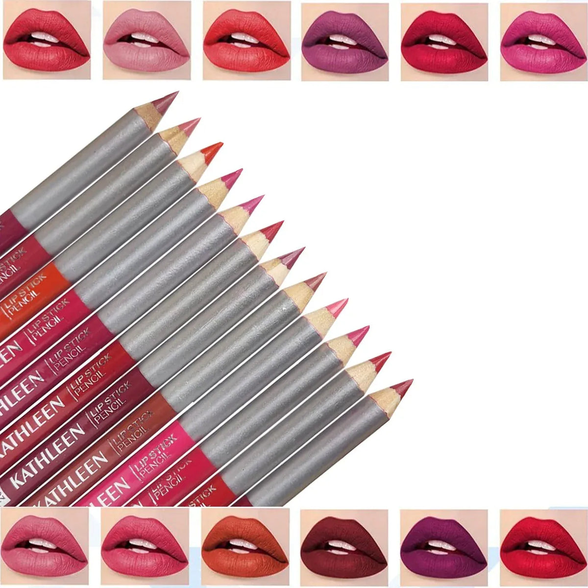 KATHLEEN 2-in-1 Eyeliner & Lip Liner Set - Pack of 8 My Store